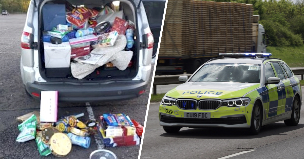 Three arrested after police stop car packed with stolen goods on the A12